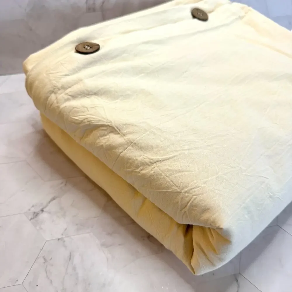 Bedsure Beige King Duvet Cover 100% Cotton Button Closure Minimalist Hygge EUC